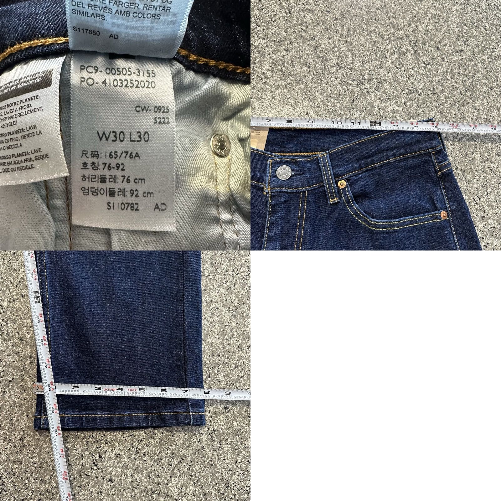 Levi's Levi's Jeans 505 Regular Straight Dark Wash 30x30 Mens Jeans Stretch Denim Blue Cotton Polyester Spandex 5-Pocket Mens Size US 30 / EU 46 - 8 Thumbnail