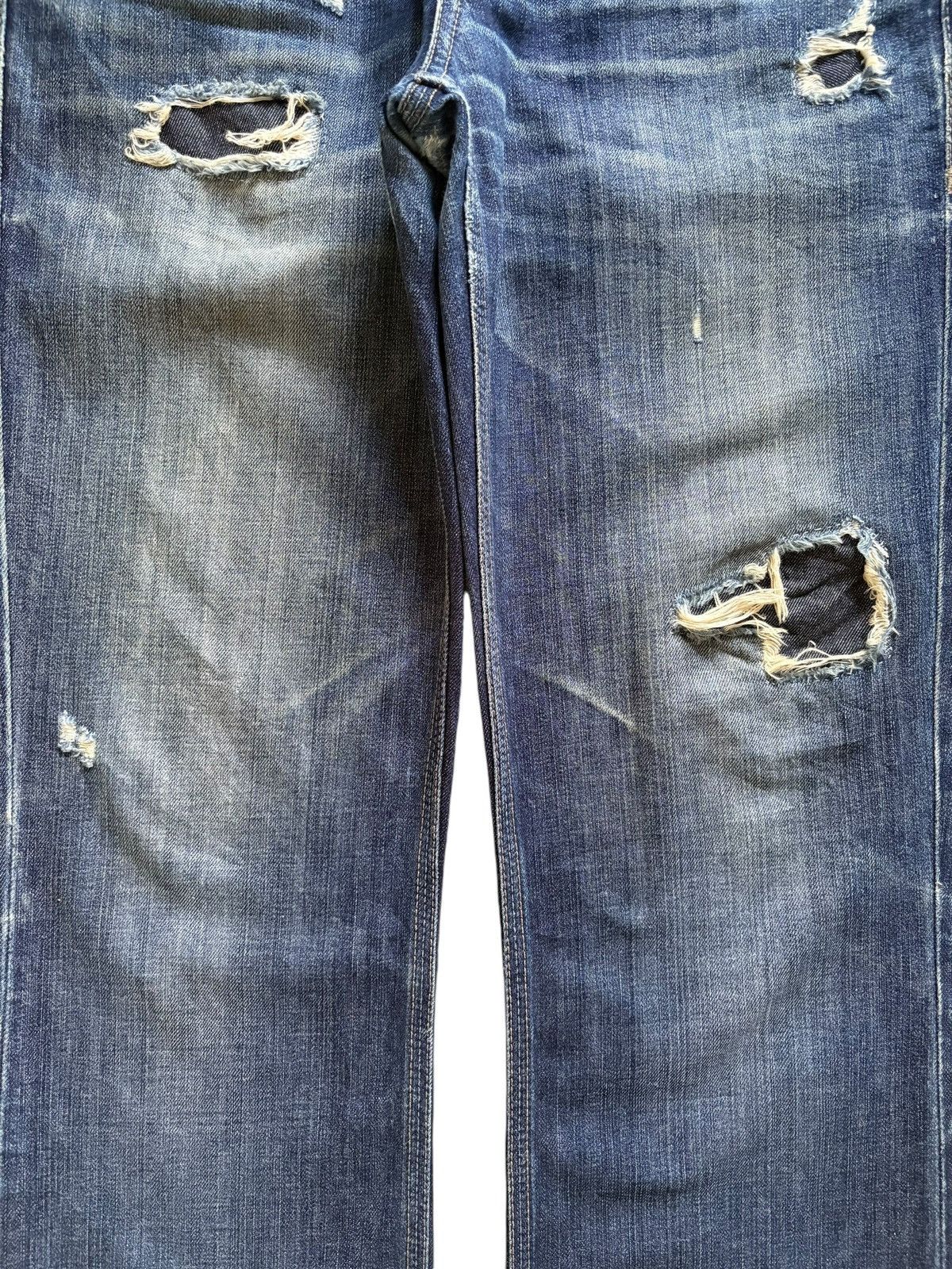 Japanese Brand Vintage Japanese Brand Blue Wash Distressed Bootcut Jeans Size US 32 / EU 48 - 5 Thumbnail