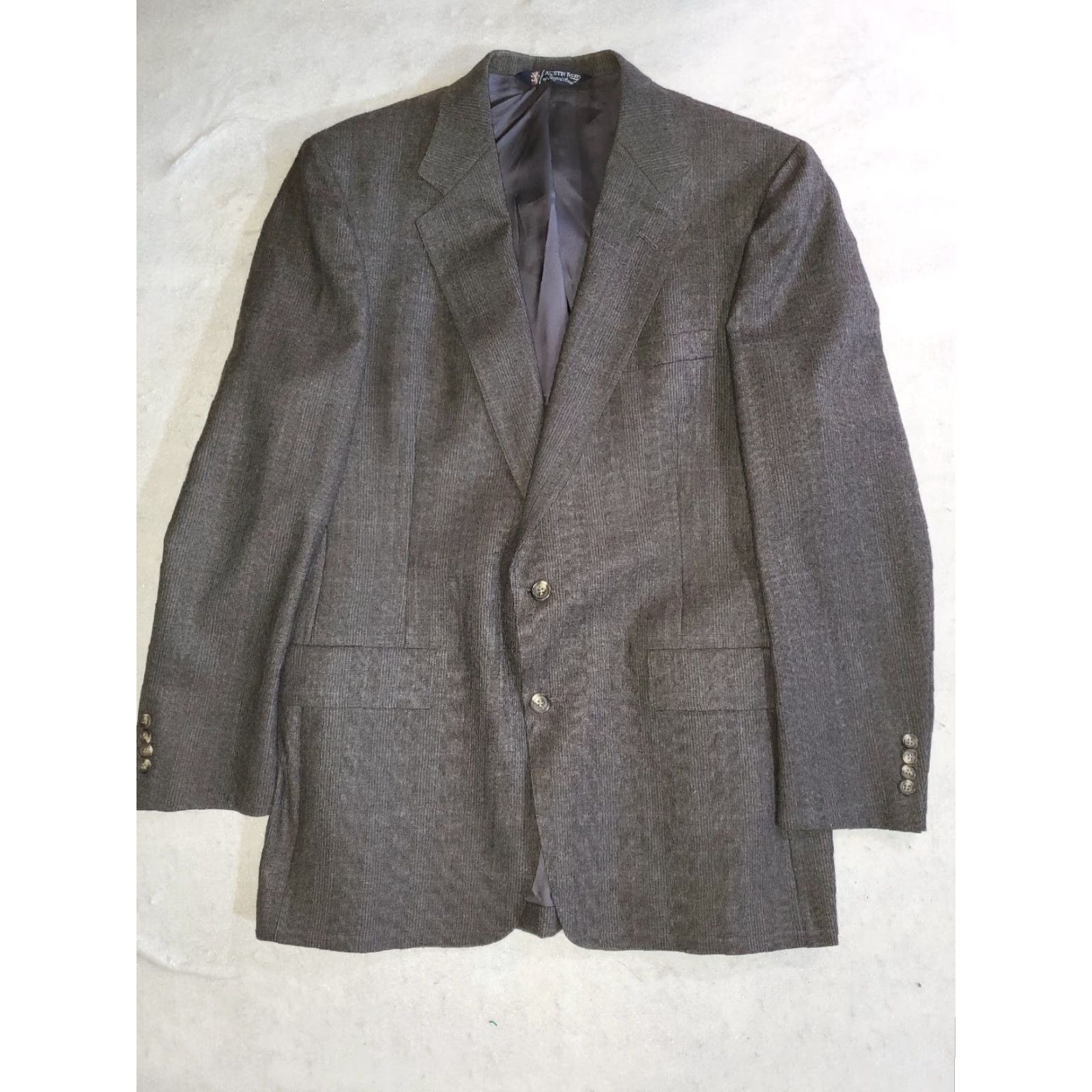 Vintage VINTAGE Austin Reed Signature 2 Piece Suit Mens Sz 42R 36x32 Pleated Gray Check Wool 2 Piece Blazer Classic Suit Mens Size 42R - 7 Thumbnail