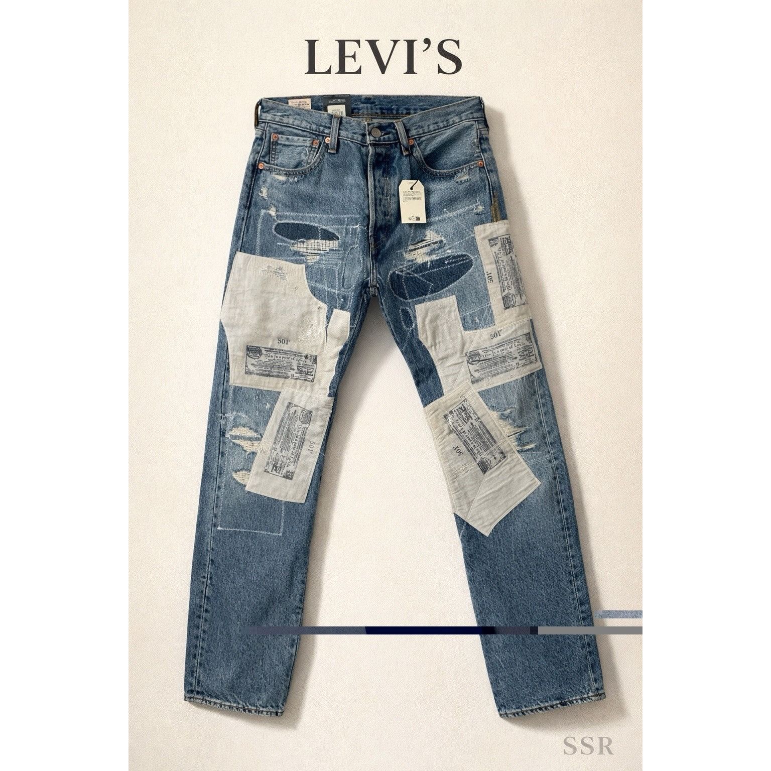 Levi's Levi's 501 Original Selvedge PatchJeans 31x30 NWT Distressed Size US 31 - 1 Thumbnail