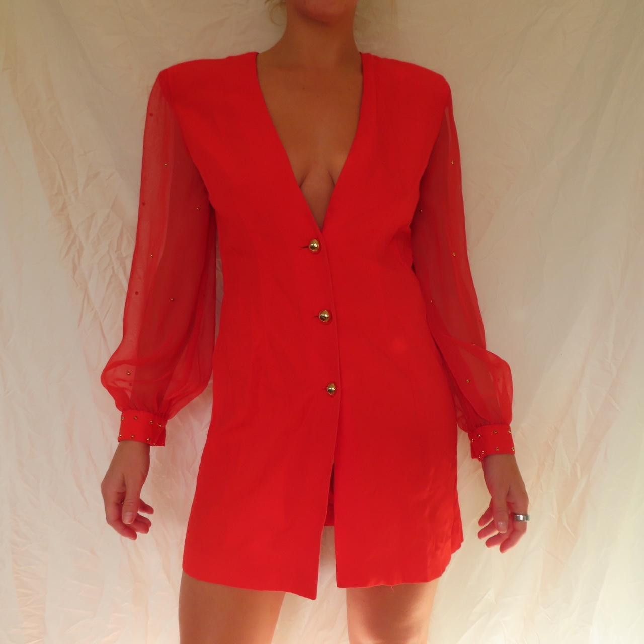 Joseph Ribkoff JOSEPH RIBKOFF RED BLAZER DRESS SEQUIN VINTAGE SIZE 8 Size M / US 6-8 / IT 42-44 - 5 Thumbnail