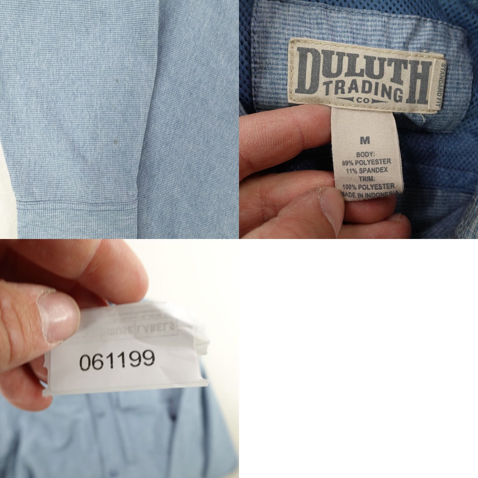 Duluth Trading Company Duluth Shirt Mens Medium Blue Button Up Performance Fishing Vented Nylon Flex Size US M / EU 48-50 / 2 - 8 Thumbnail
