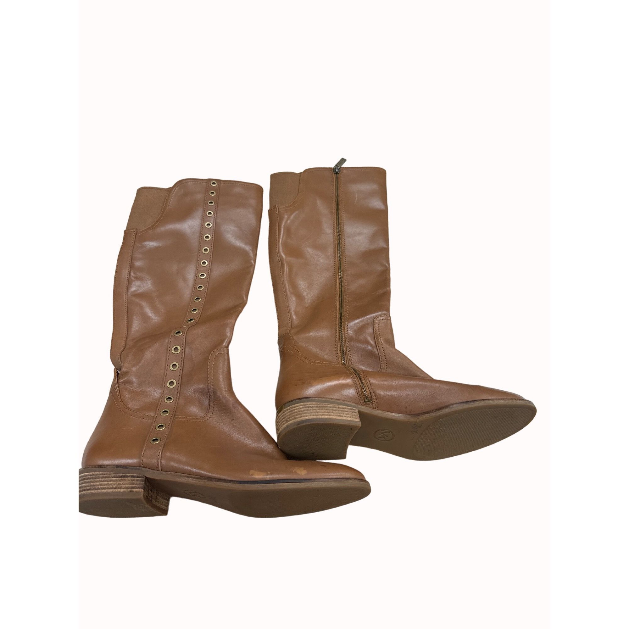 Michael Kors Michael Kors women’s over knee brown studded leather boots s Size US 10 / IT 40 - 1 Thumbnail