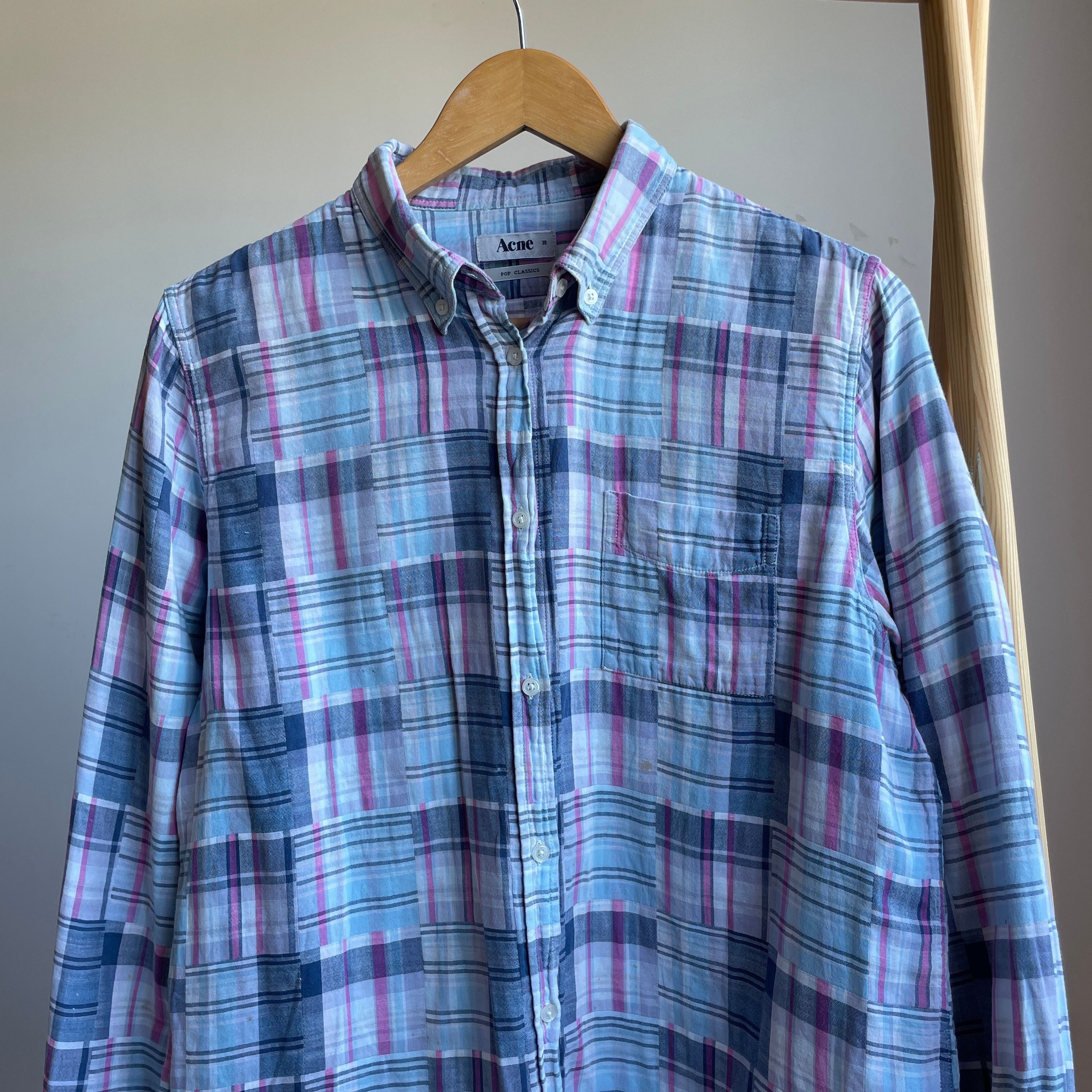 Acne Studios Acne Studios Womens Pop Base Patchwork Shirt Size EUR 38 Size XS / US 0-2 / IT 36-38 - 3 Thumbnail