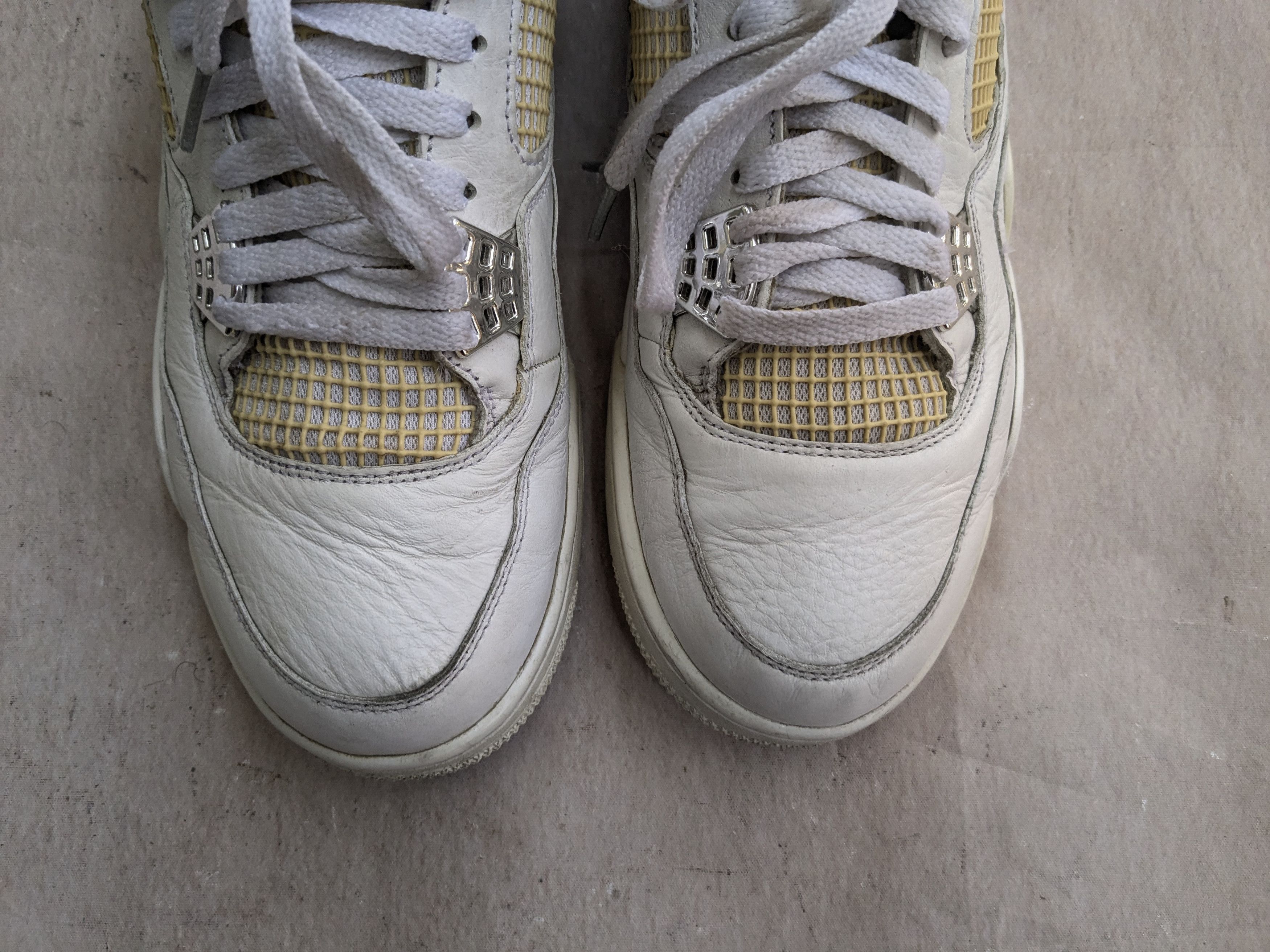 Jordan Brand Nike Air Jordan 4 Retro Pure Money 11.5 White Silver Leather Size US 11.5 / EU 44-45 - 5 Thumbnail