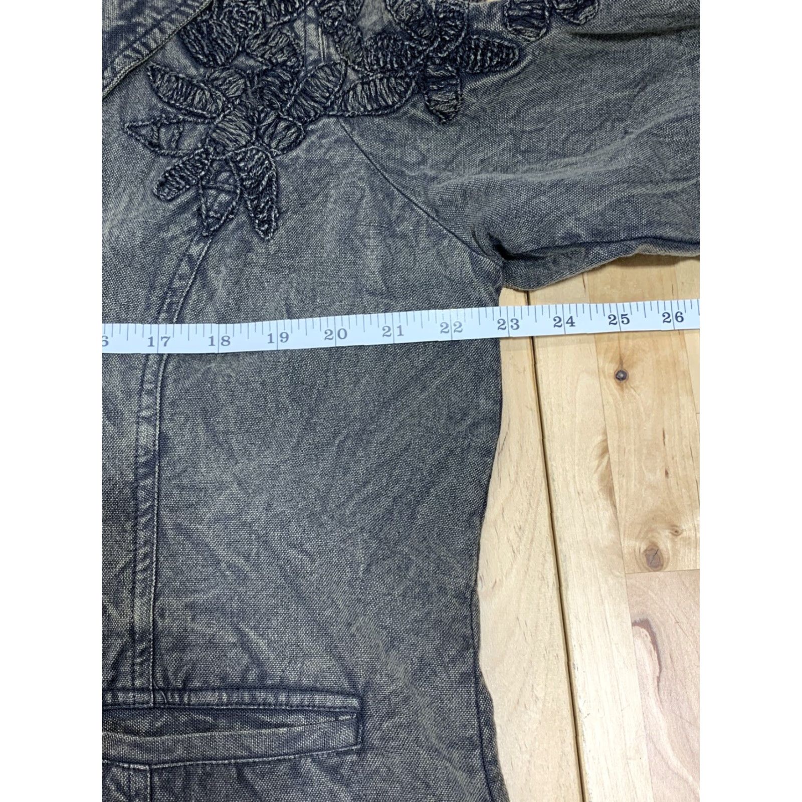 Coldwater Creek Coldwater Creek Womens Jacket Floral Green Cotton Size 14 Button Embroidered Size XL / US 12-14 / IT 48-50 - 3 Thumbnail