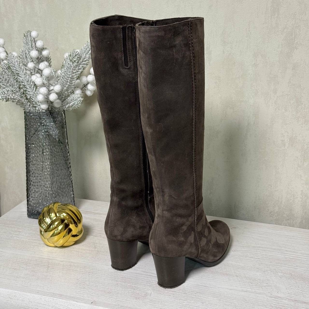 20471120 Lamica brown suede boots, size 36, 6 cm heel Size US 6 / IT 36 - 4 Thumbnail