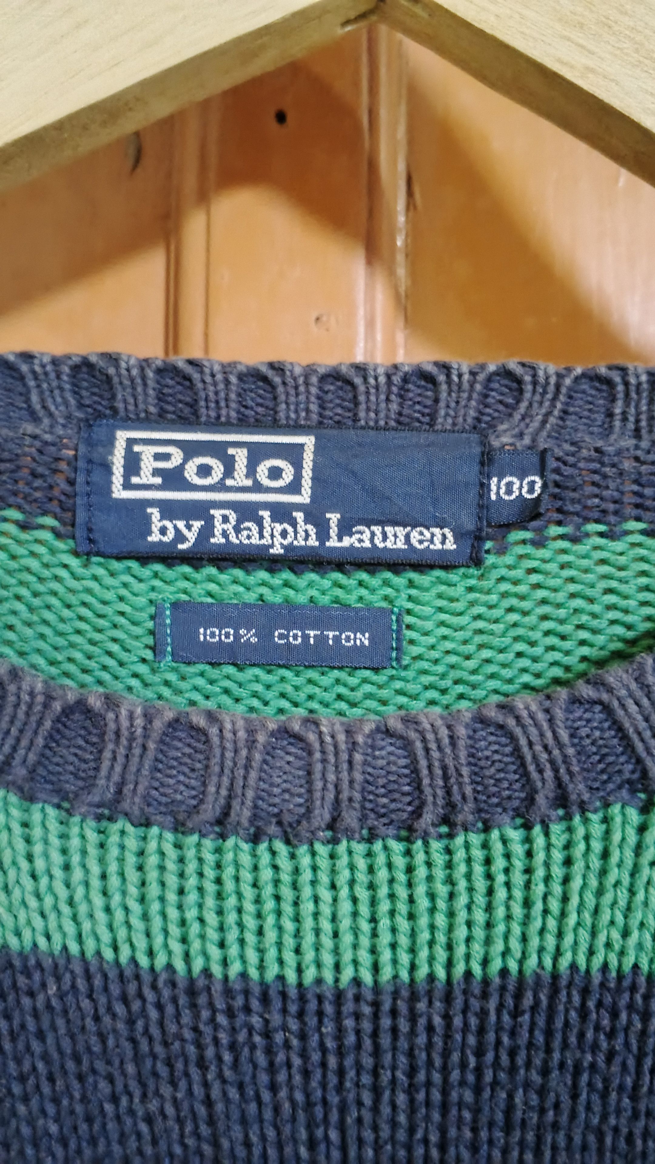 Polo Ralph Lauren × Vintage Vintage Polo Ralph Lauren Striped Sweater Size US XL / EU 56 / 4 - 2 Thumbnail