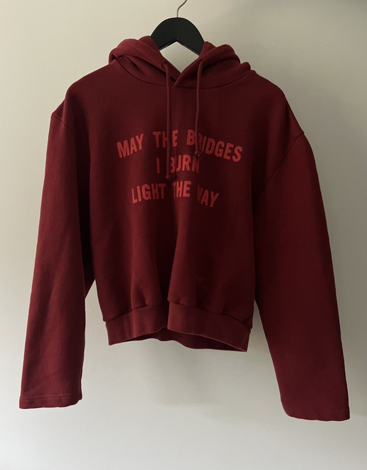 Vetements Vetements “May The Bridges I Burn” Cropped Hoodie Size US L / EU 52-54 / 3 - 4 Thumbnail