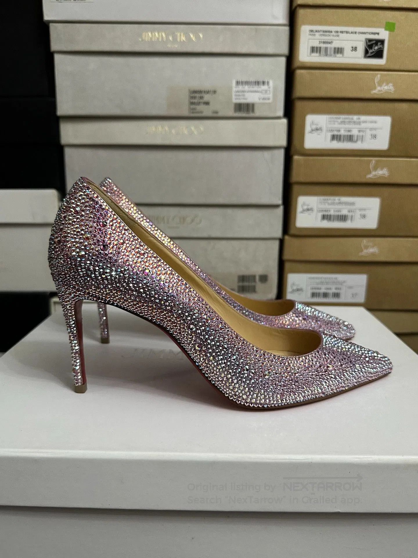 Christian Louboutin Christian Louboutin Red Sole Crystal Heels. Size US 6 / IT 36 - 2 Thumbnail