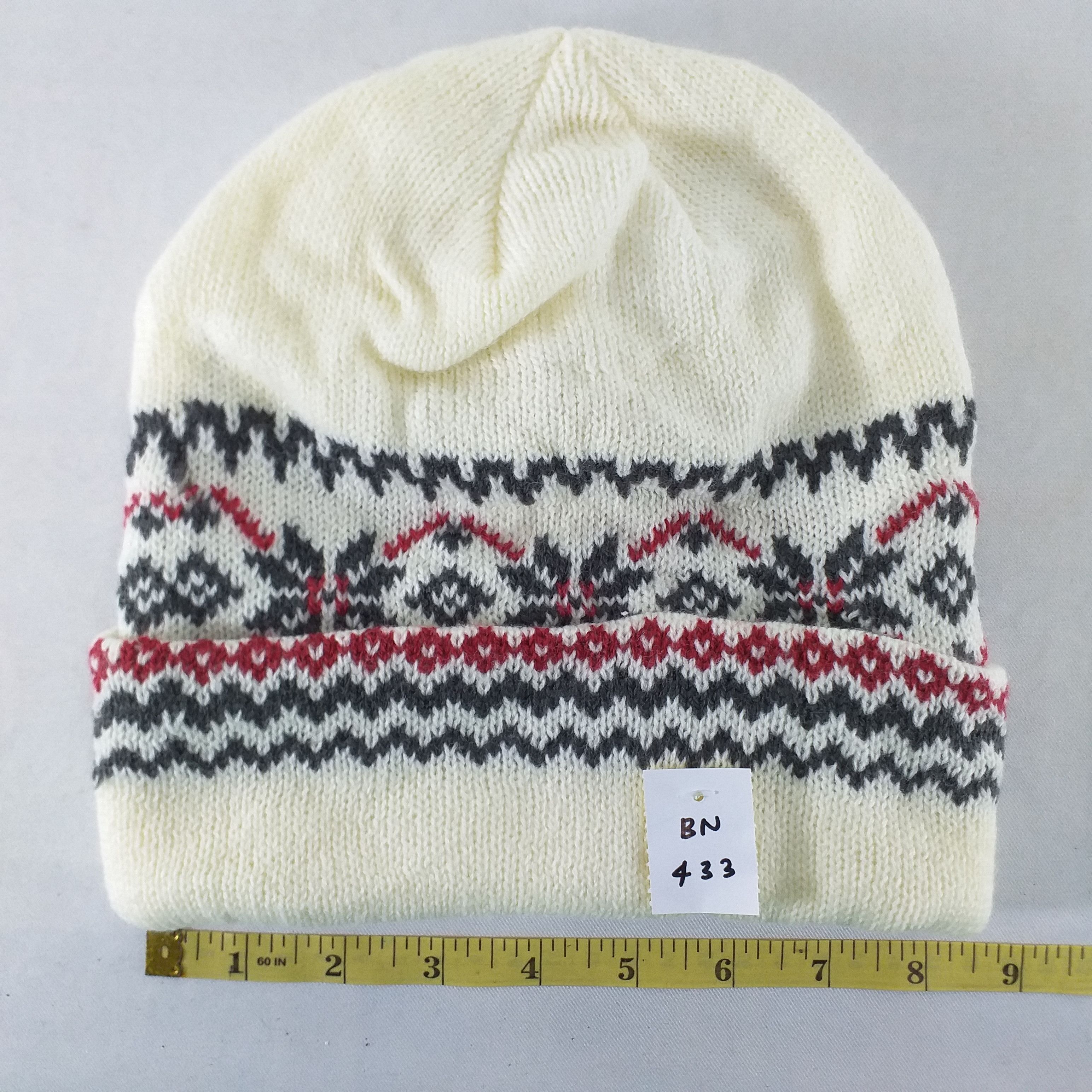 Vintage Vintage Beautiful Pattern Snow Cap Hat Beanie -BN433 Size ONE SIZE - 3 Thumbnail
