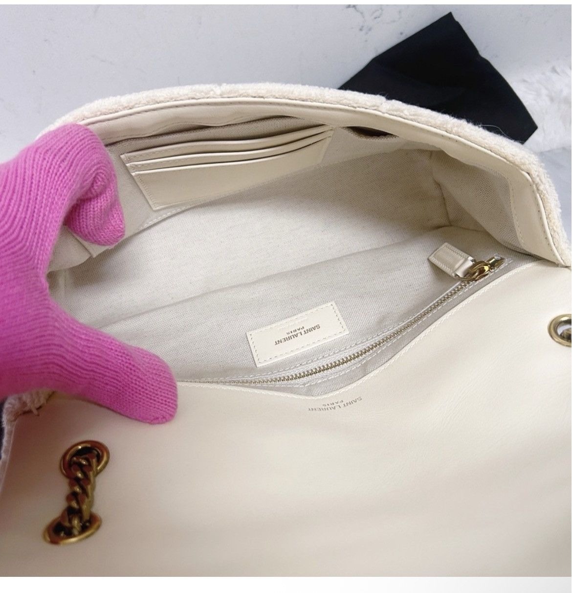 Saint Laurent Paris Authentic Saint Laurent Jamie Chain Ba Rive Gauche in Terry Size ONE SIZE - 10 Thumbnail