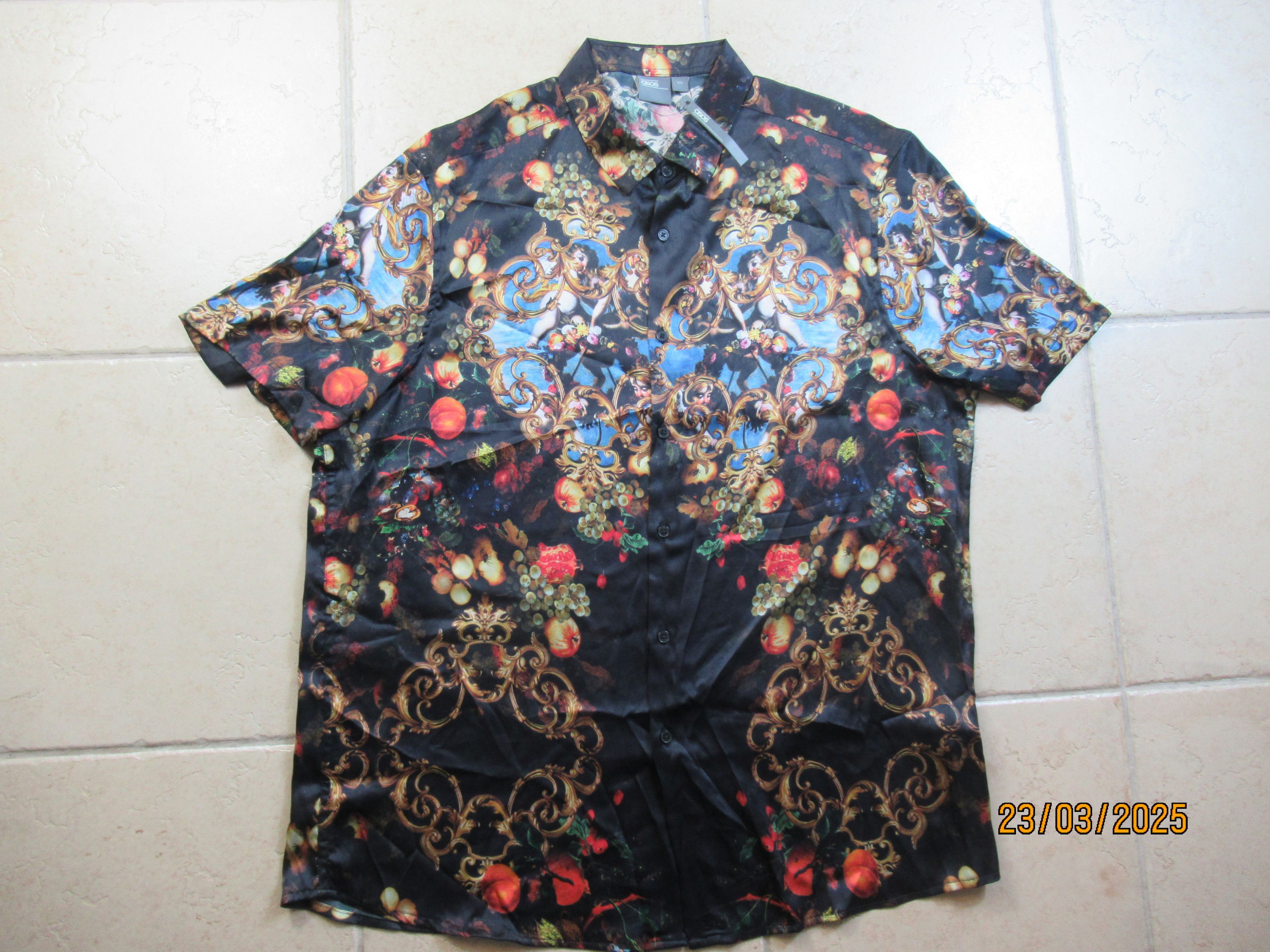 Asos black ASOS shirt with a colorful pattern Size US XXL / EU 58 / 5 - 1 Thumbnail