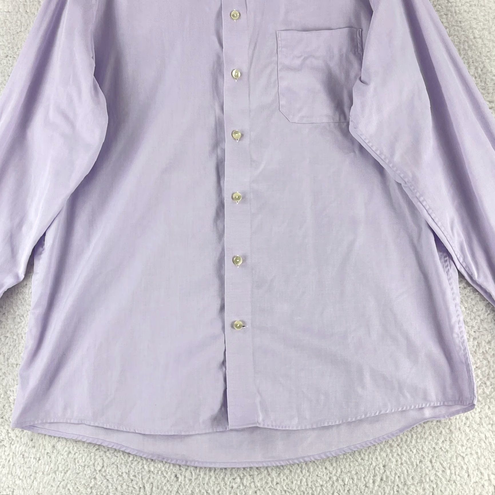 Eton Eton Purple Classic Fit Button-Up Dress Shirt Mens Long Sleeve 100% Cotton Size Large Size 42R - 5 Thumbnail