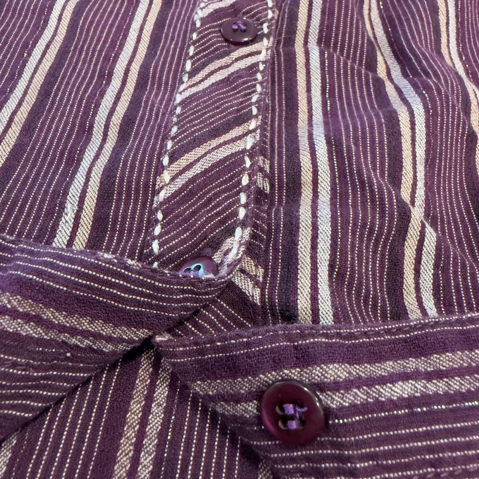 Other Liz & Me burgundy metallic striped shirt plus size 3X Size 3XL / US 20-22 - 3 Thumbnail