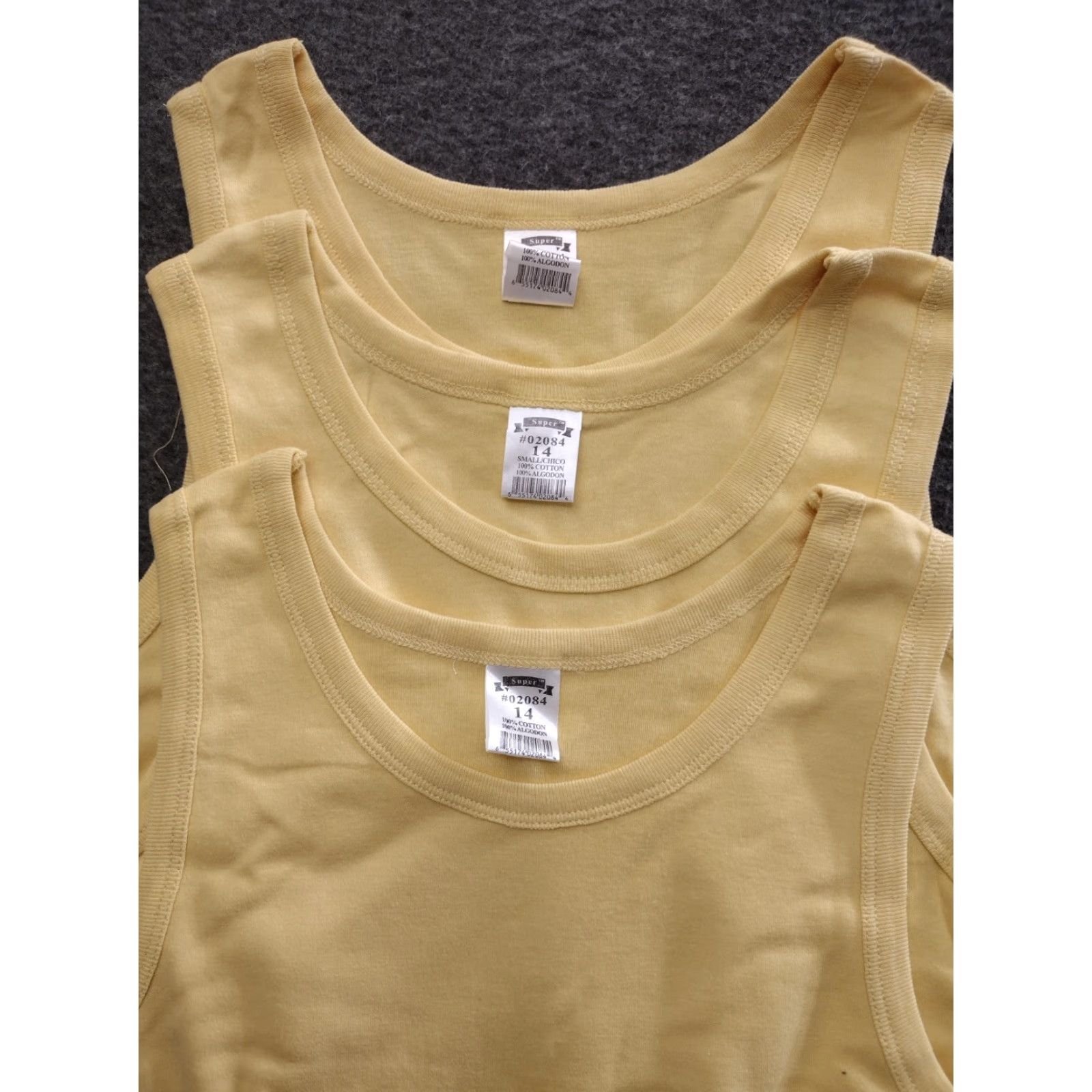 Superga Super Tank Top Women's 100% Cotton Sleeveless Tank Yellow Size 14 3-Pack Casual Everyday Basic Shirt Womens Size XL / US 12-14 / IT 48-50 - 3 Thumbnail