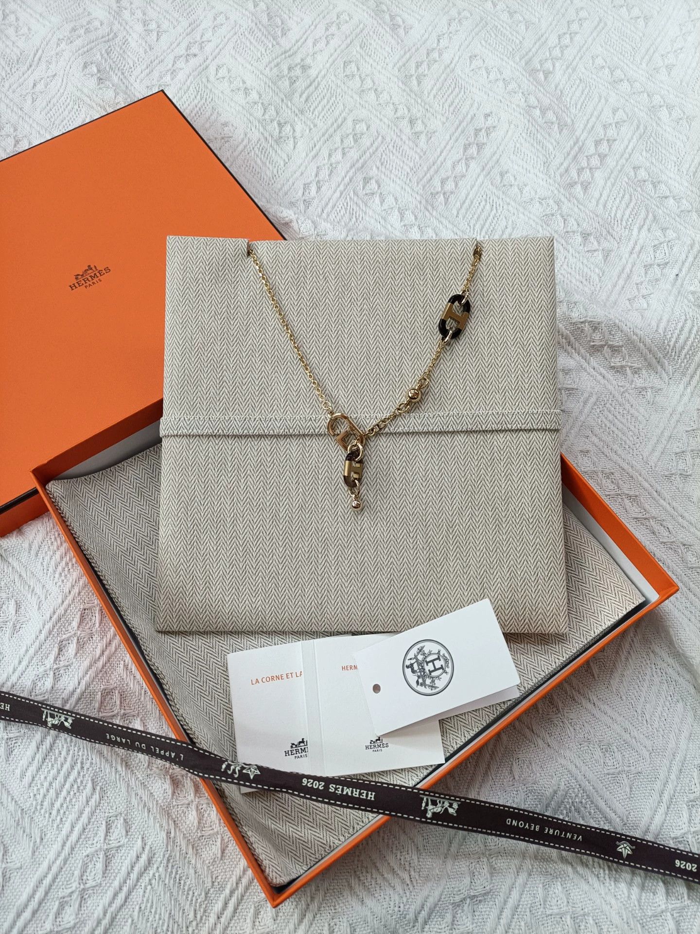 Hermes Hermes New Buffalo Horn Long Necklace w/Box Size ONE SIZE - 1 Thumbnail