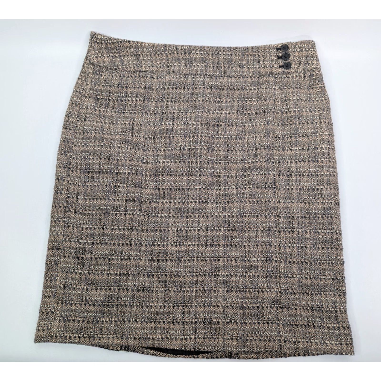 Ann Taylor Ann Taylor Skirt Lined Brown Tan Tweed Textured Back Zip Size 16 Career Office Size 38" / US 16 / IT 52 - 2 Thumbnail