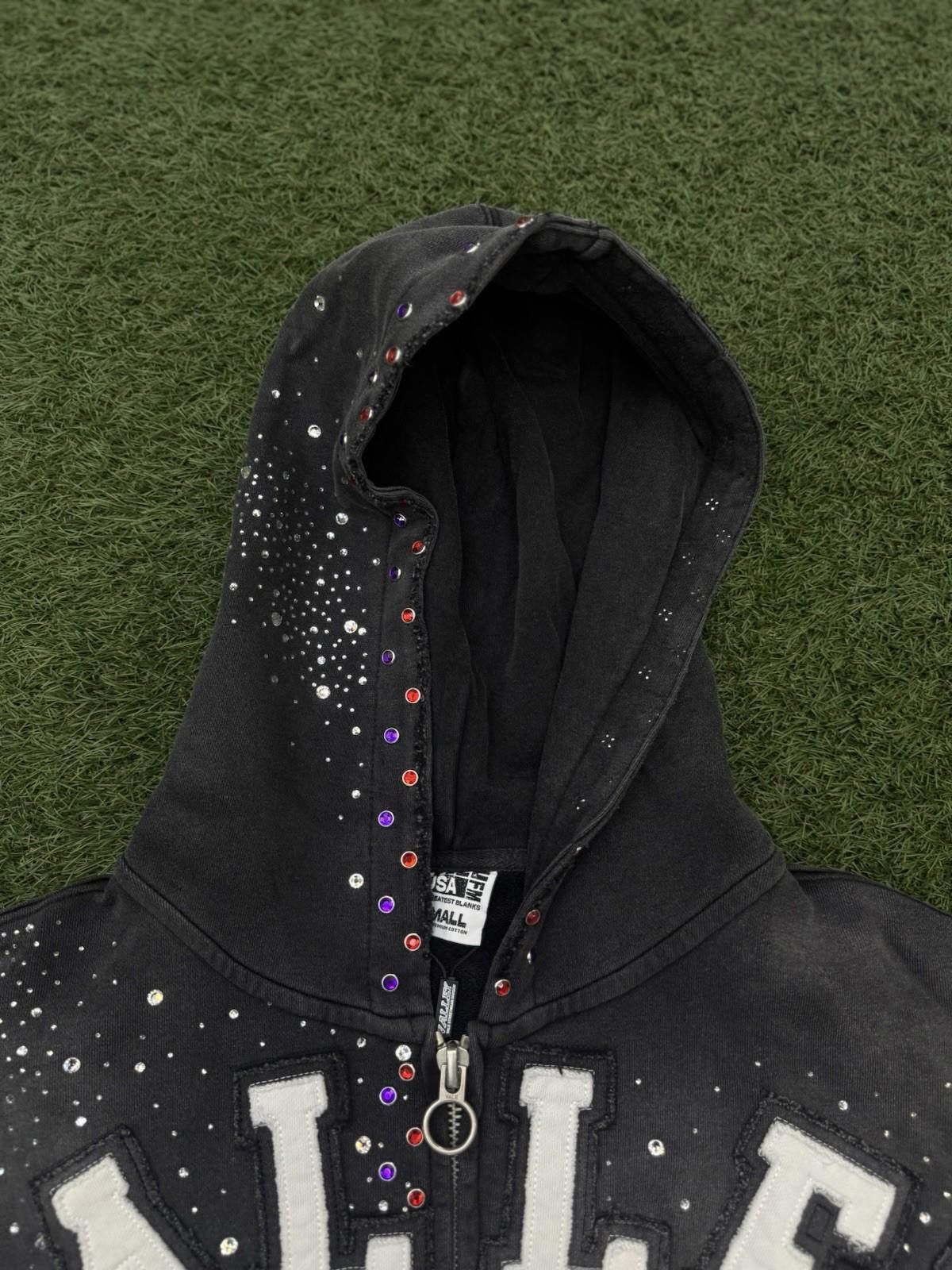 Vale Valley Hoodie Stone Zip Up Black Crystals Size Small (NEW) Size US S / EU 44-46 / 1 - 5 Thumbnail