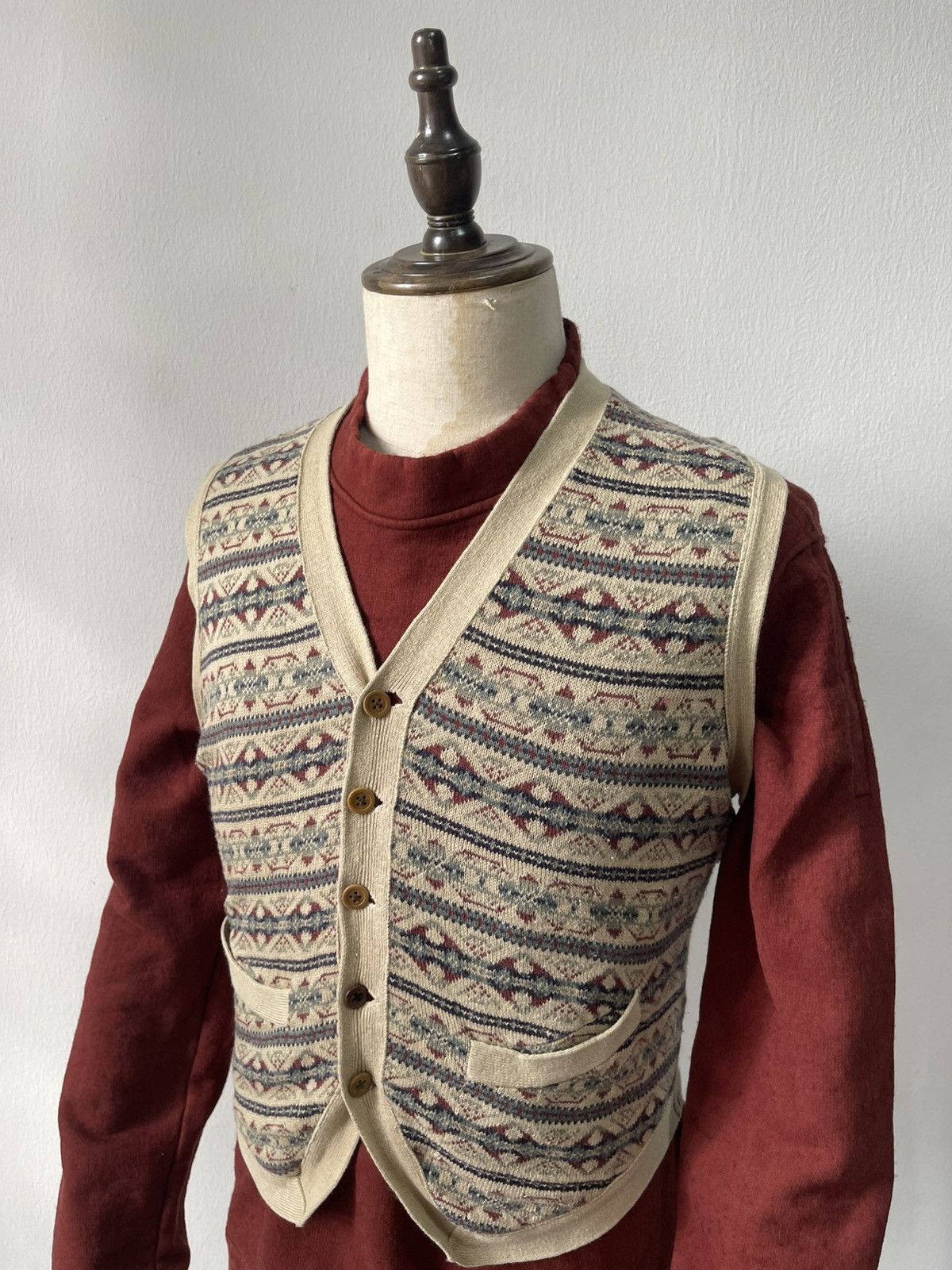 RRL Ralph Lauren Vintage RRL Fair Isle Cotton Vest C1 Size US M / EU 48-50 / 2 - 4 Thumbnail