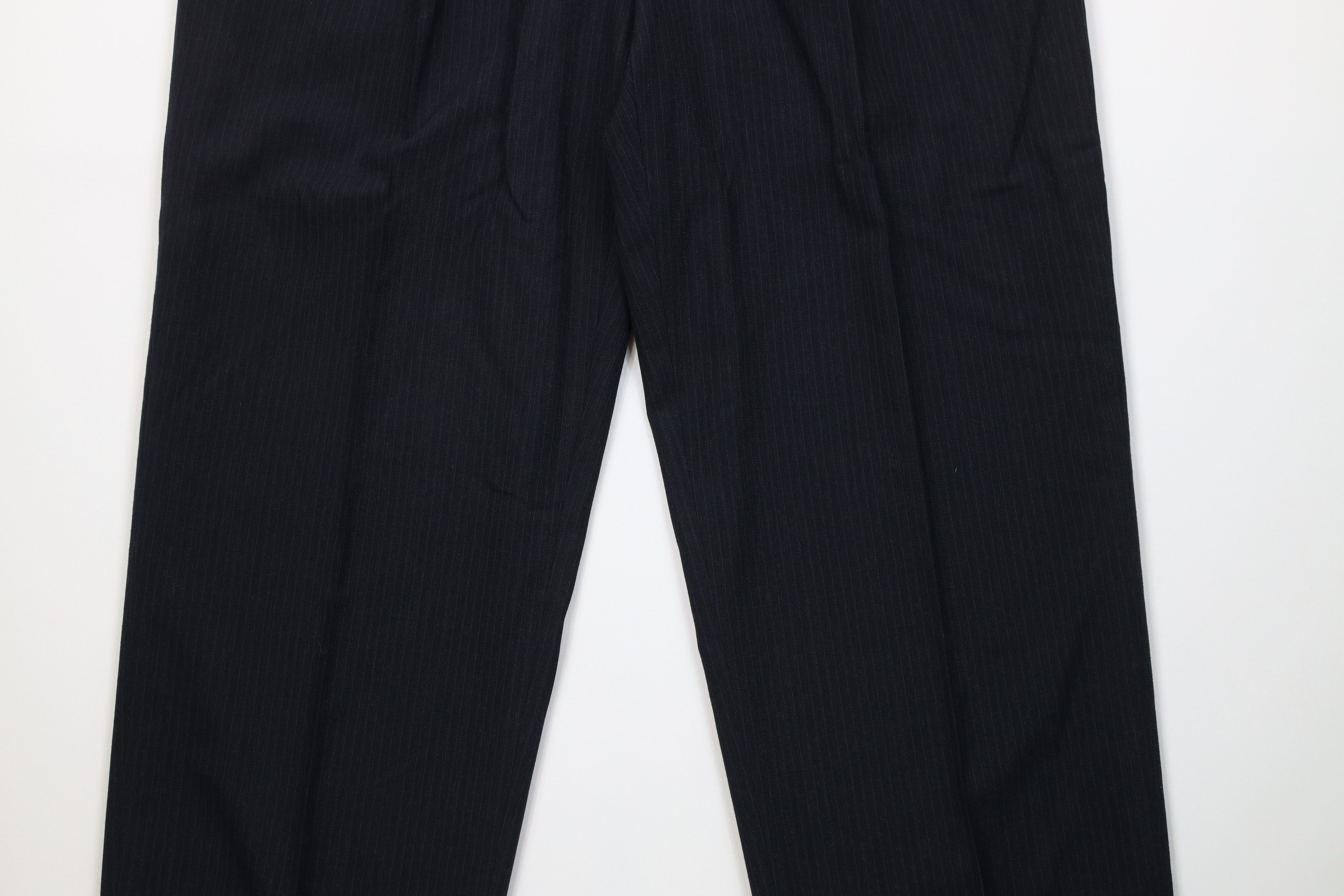 Vintage Vintage 90s Streetwear Pinstriped Wide Leg Chino Pants Black Size US 36 / EU 52 - 3 Thumbnail