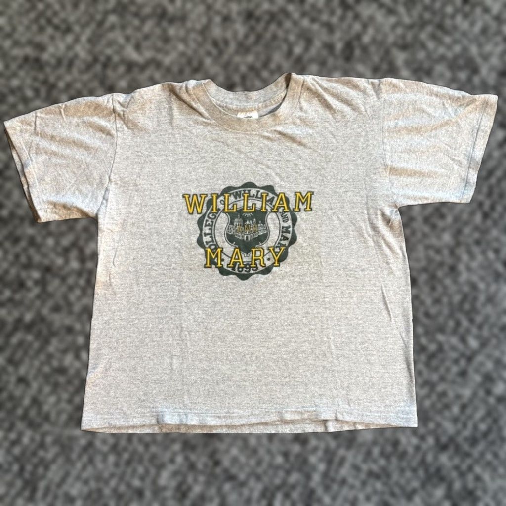 Vintage VINTAGE William & Mary Cotton Exchange Heathered Grey Cotton Rayon T Shirt XL Men 90s College USA Graphic Print Crew Neck Short Sleeve Logo Vintage Size US XL / EU 56 / 4 - 1 Thumbnail