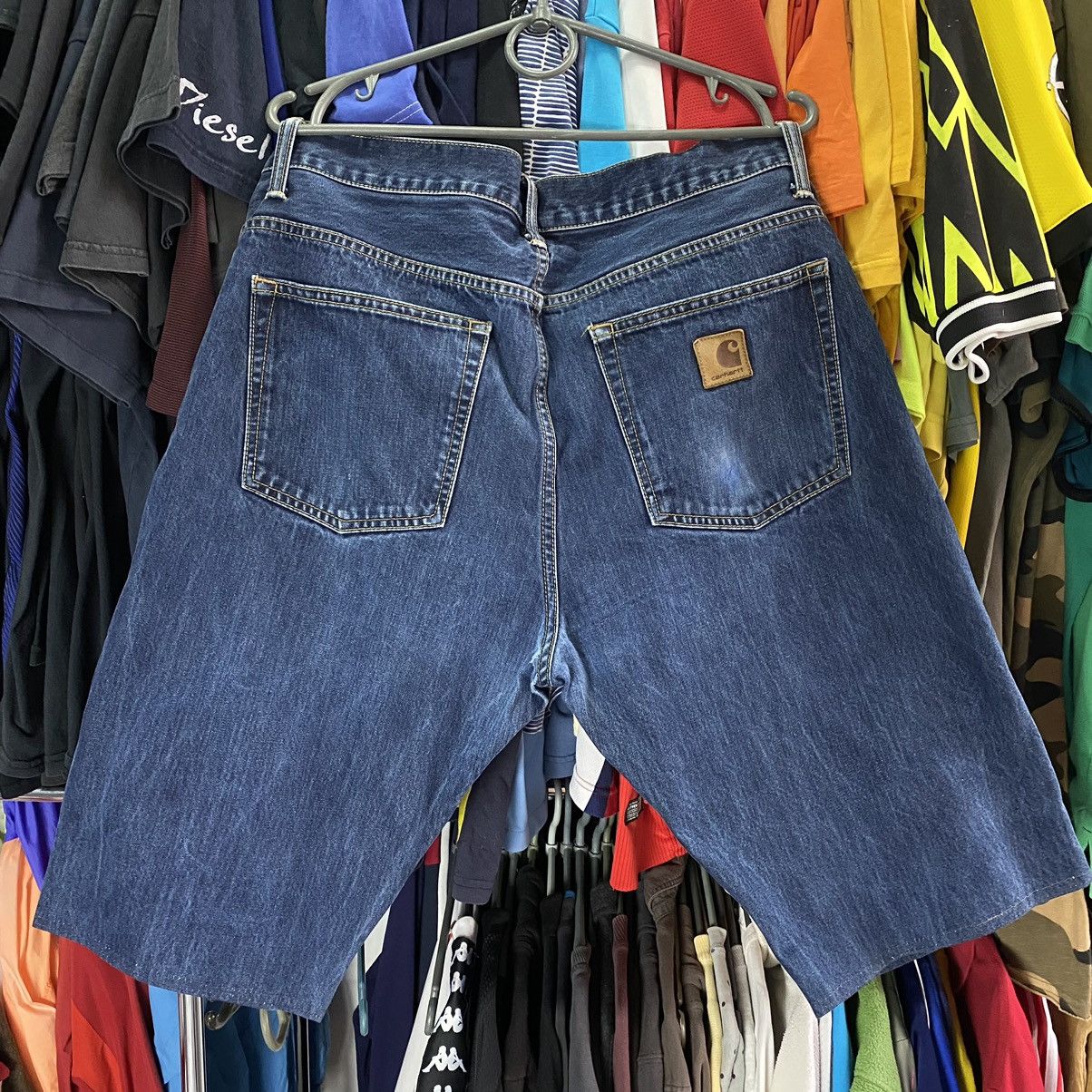Vintage Vintage Carhartt Wip Patch logo 90’s workwear denim shorts Size US 38 / EU 54 - 1 Thumbnail