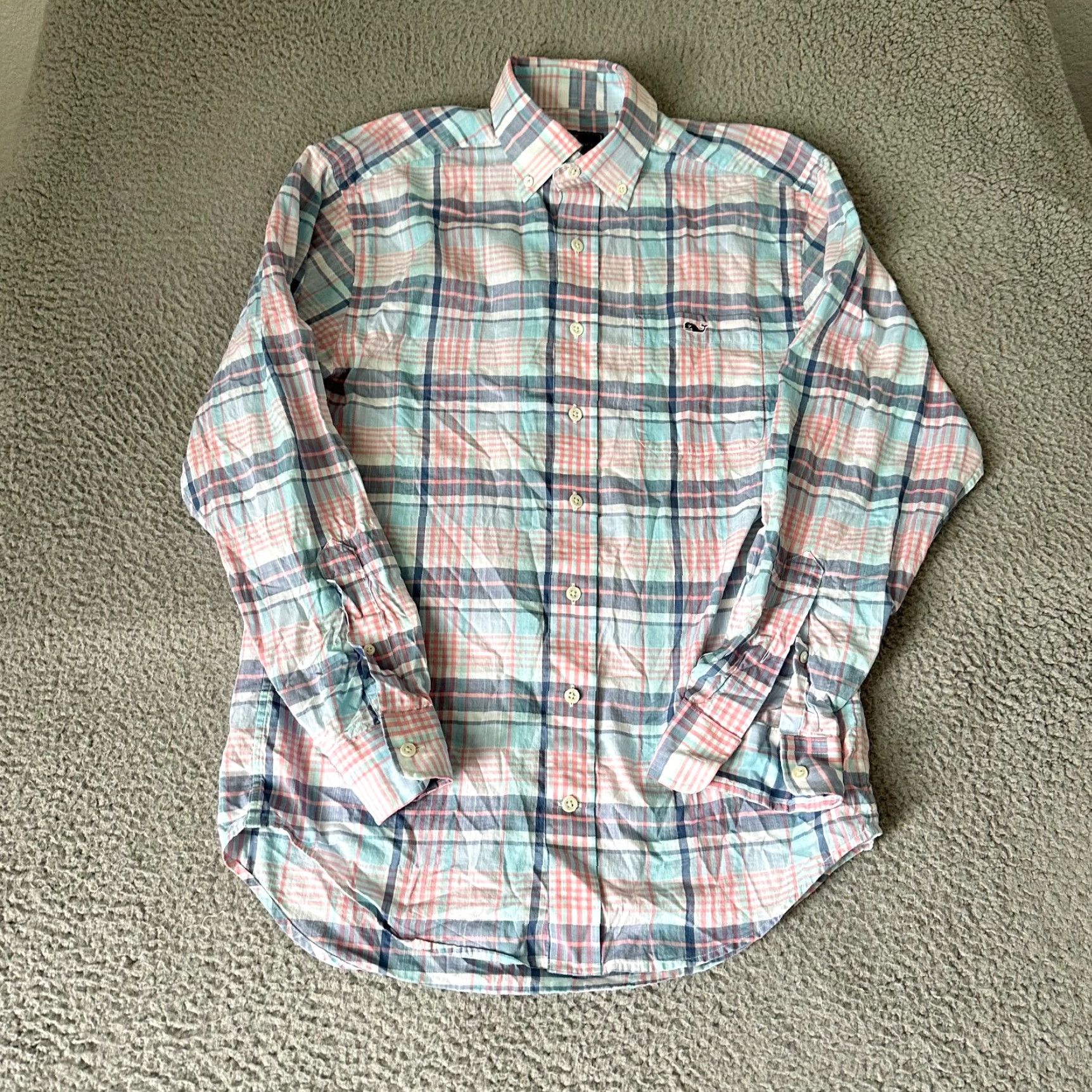 Vineyard Vines Vineyard Vines Shirt Tucker Button-Up Plaid Blue Cotton Mens S - 90s Colorful Logo Long Sleeve Collared Button-Down Small Size US S / EU 44-46 / 1 - 2 Thumbnail