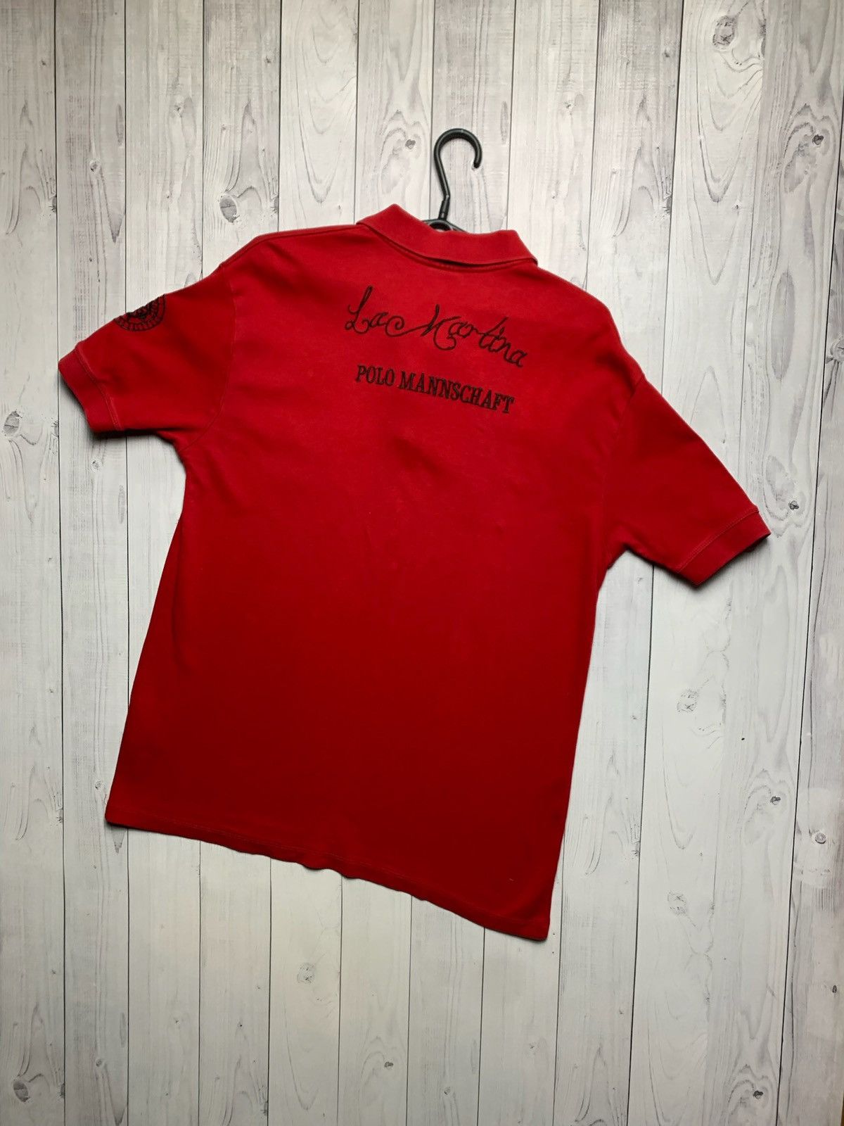 Vintage Vintage Porshe racing polo L A Martina size XL red logo Size US XL / EU 56 / 4 - 6 Thumbnail