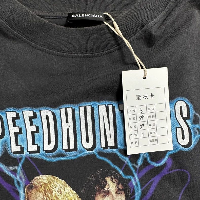 Balenciaga Balenciaga Electro-optic purple band T-shirt portrait shor Size US S / EU 44-46 / 1 - 6 Thumbnail