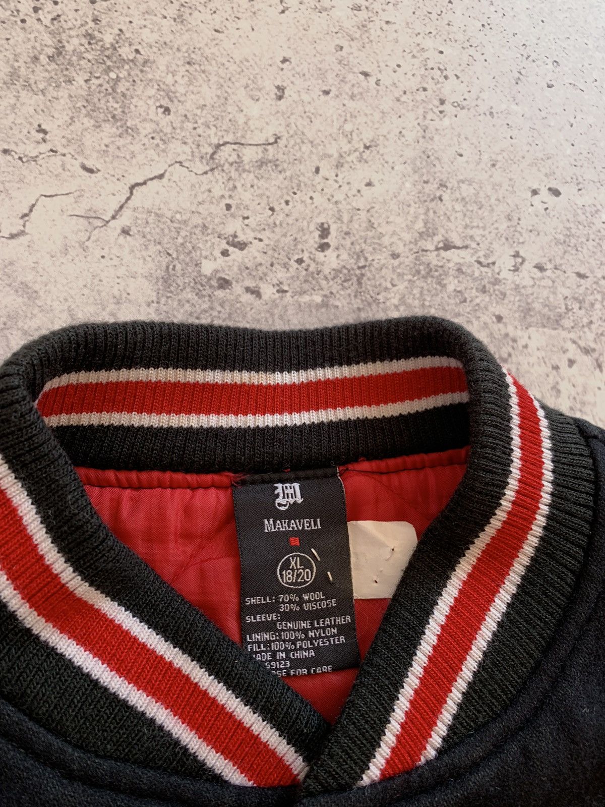 Makaveli VTG 90’s Makavelli 2Pac Wool/Leather Bomber Jacket XL size Size US XL / EU 56 / 4 - 6 Thumbnail