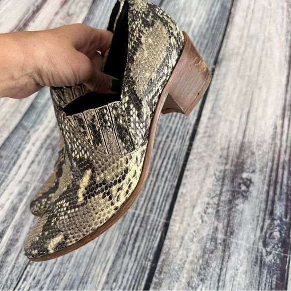 Other Modern Vice New York Leather Snake Print Booties Size US 8.5 / IT 38.5 - 5 Thumbnail