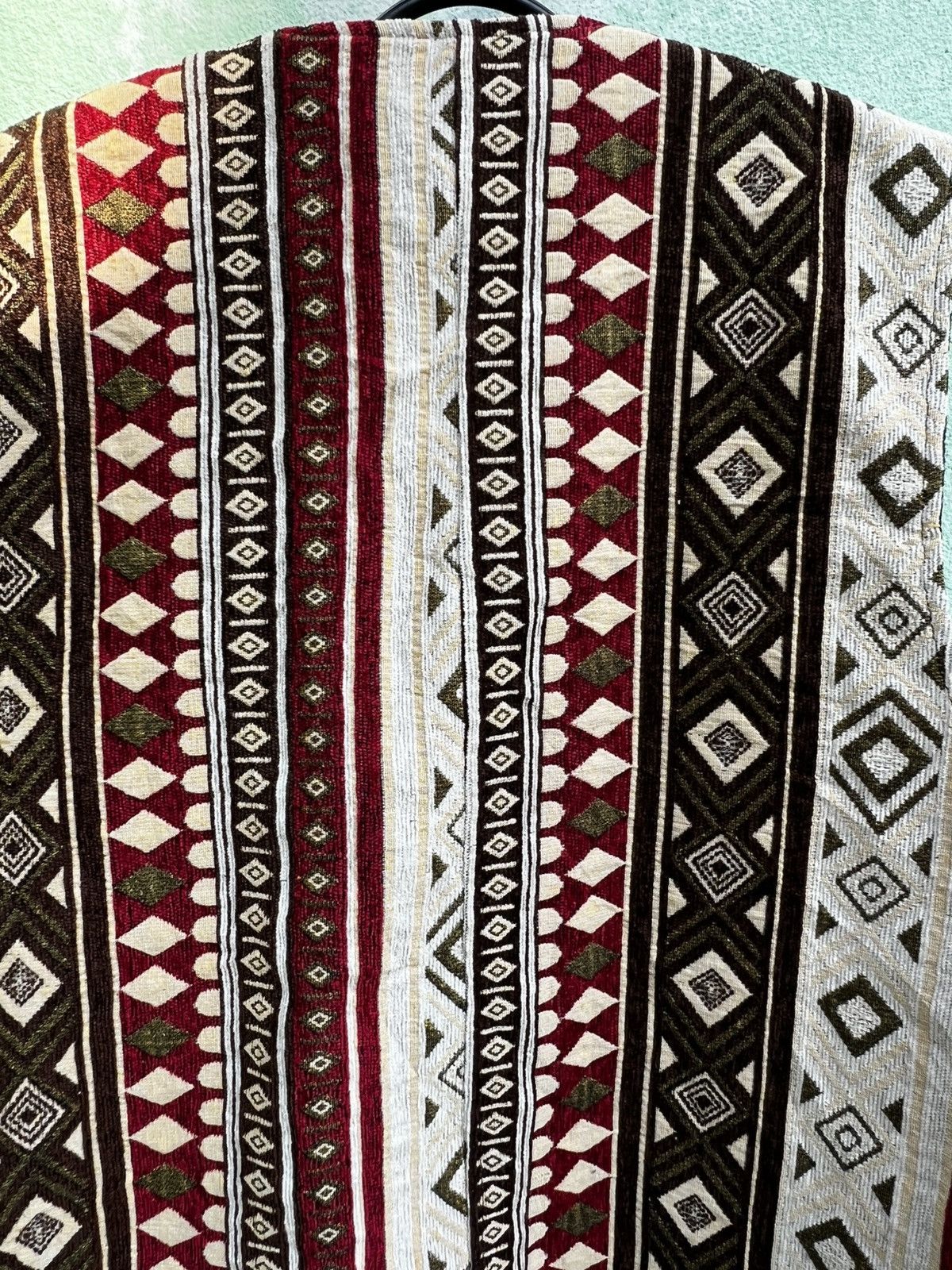 Japanese Brand Vintage MUHET Geometric Vest Boho Tribal Tapestry Waistcoat Size US L / EU 52-54 / 3 - 9 Thumbnail