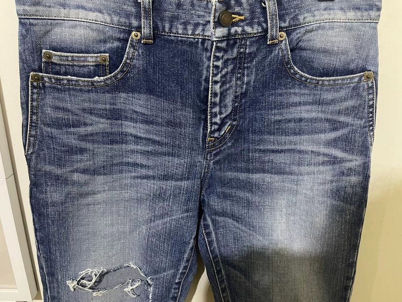 Yves Saint Laurent Saint Laurent 17 FW wash knife cut fringed jeans 2502-Next Size US 28 / EU 44 - 3 Thumbnail
