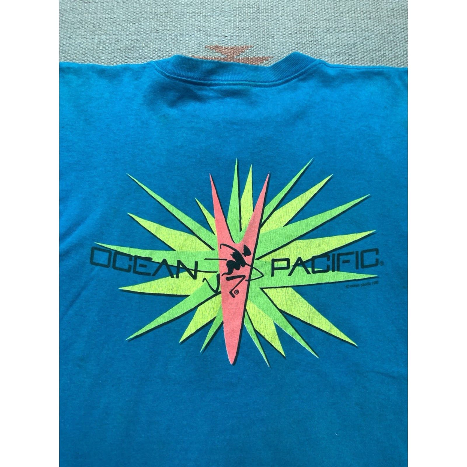 Ocean Pacific VINTAGE Ocean Pacific 90s T-Shirt Mens Graphic Surf Skate OP Single Stitch Teal Small Size US S / EU 44-46 / 1 - 3 Thumbnail