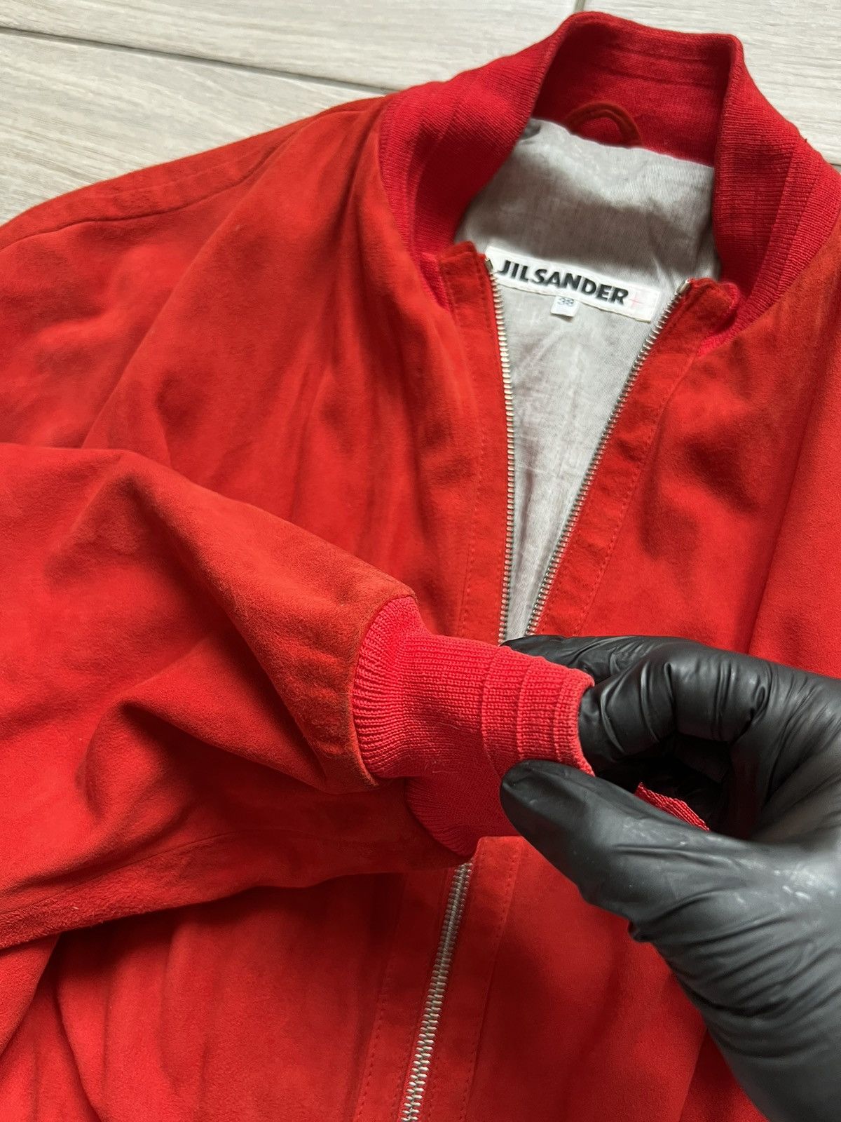 Jil Sander ARCHIVE Vintage Jil Sander Red Bomber Jacket 90s Designer Size M / US 6-8 / IT 42-44 - 13 Thumbnail