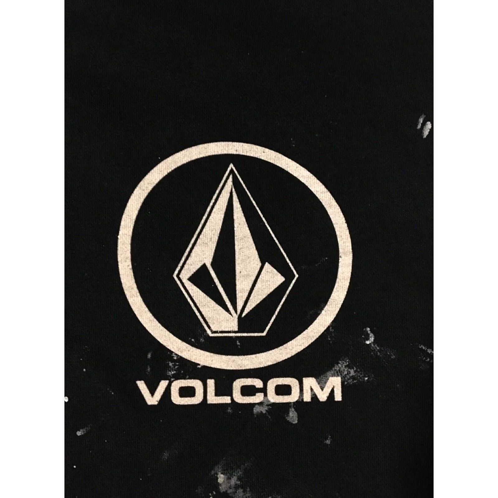 Quiksilver VINTAGE Volcom Hoodie Surf Skate Grunge Punk 90s Thrashed Faded Paint Large Black Mens Sweatshirt Full Zip Size US L / EU 52-54 / 3 - 3 Thumbnail