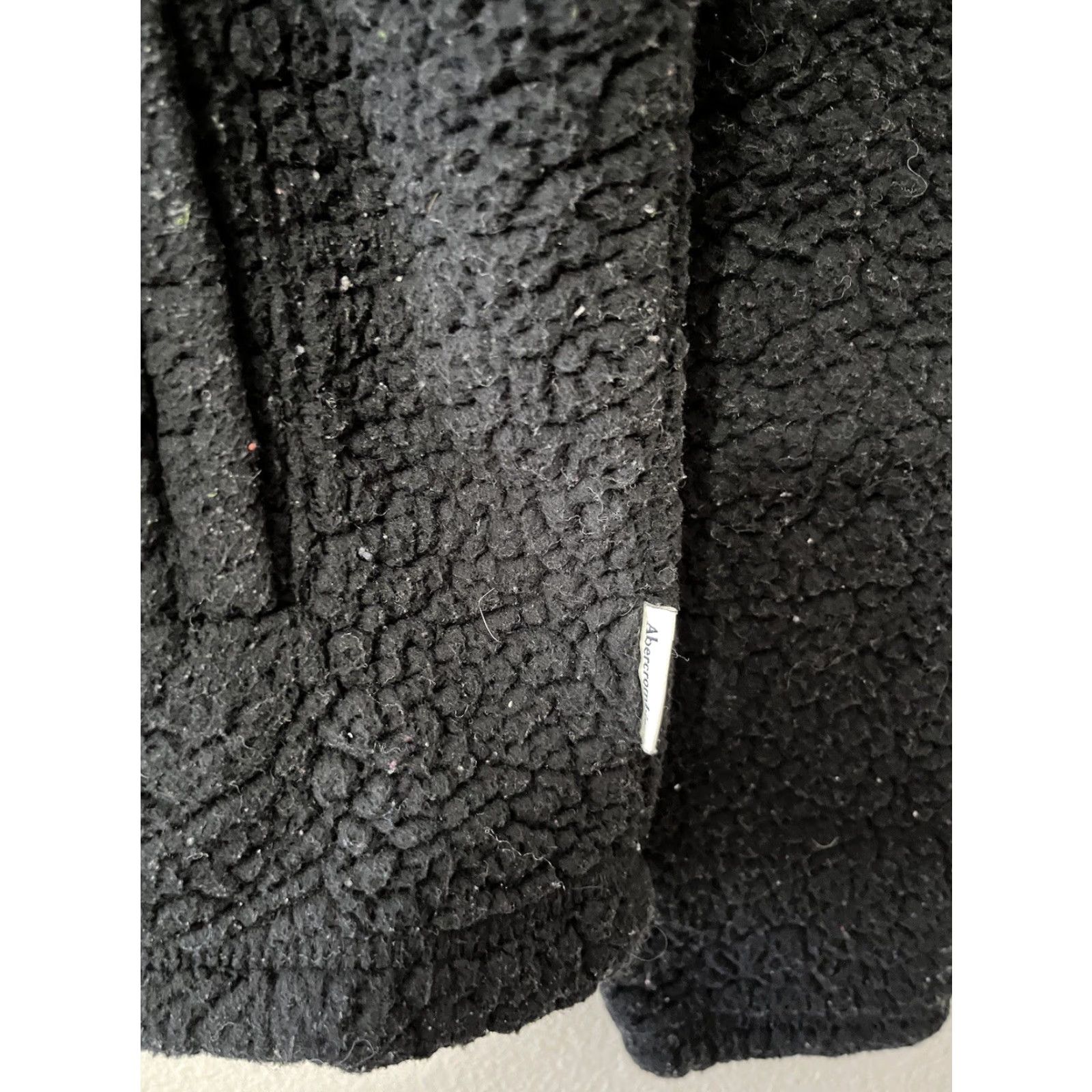 Abercrombie & Fitch Abercrombie & Fitch Black 1/4 Zip Pullover Sherpa Teddy Bear Women’s Sm Sweatshirt Size S / US 4 / IT 40 - 3 Thumbnail