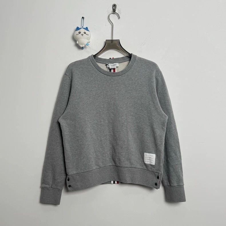 Thom browne Gray back color stripe logo sweatshirt 2503-Nex