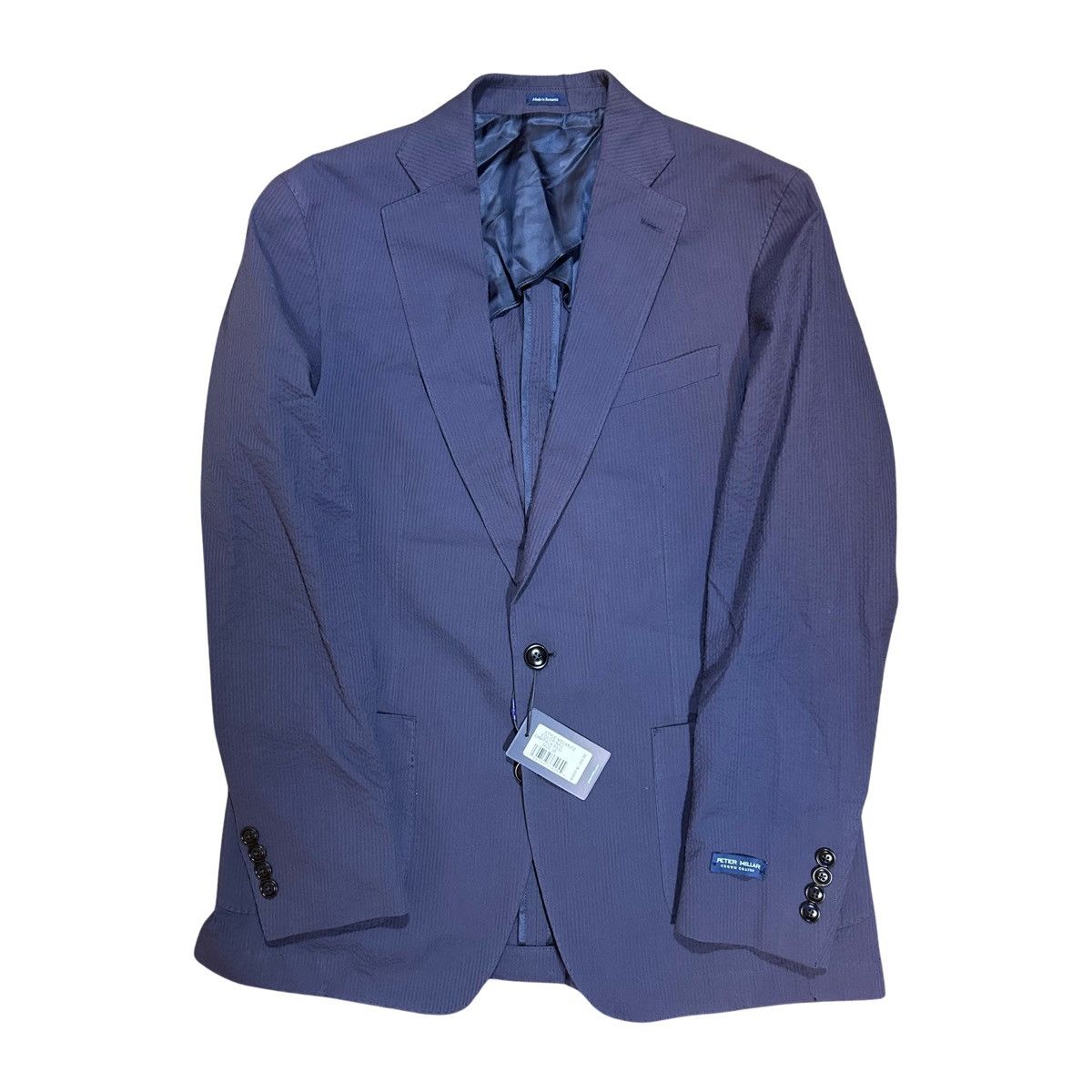 Peter Millar Peter Millar Navy Blue Sterling Seersucker Sport Coat Blazer Size 38R - 1 Thumbnail