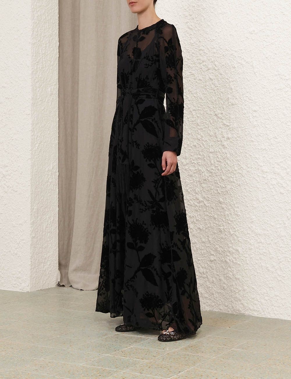 oc11z1025 Burnout Sheath Dress in Black