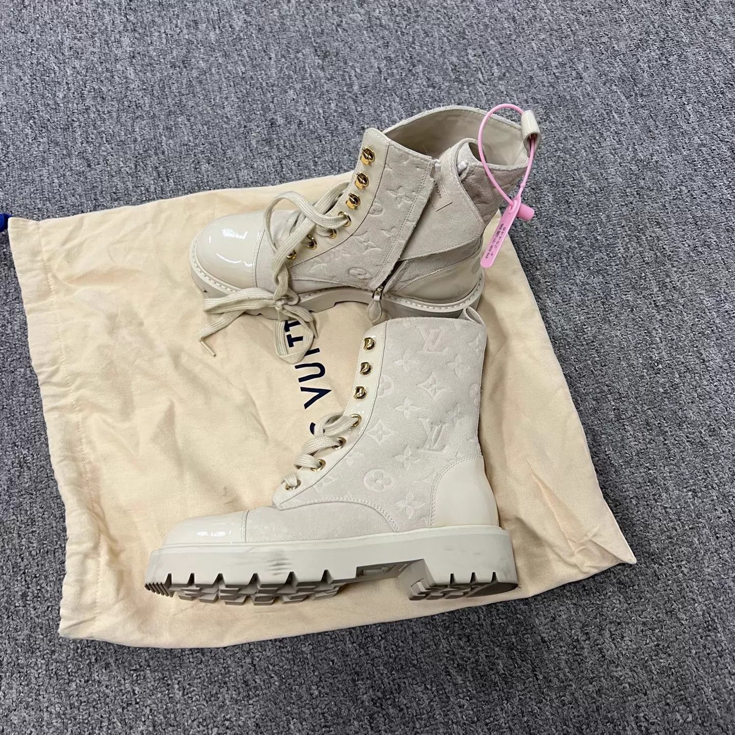 Louis Vuitton Louis Vuitton Territory Cream Monogram Women's Martin Boot Size US 5.5 / IT 35.5 - 1 Thumbnail