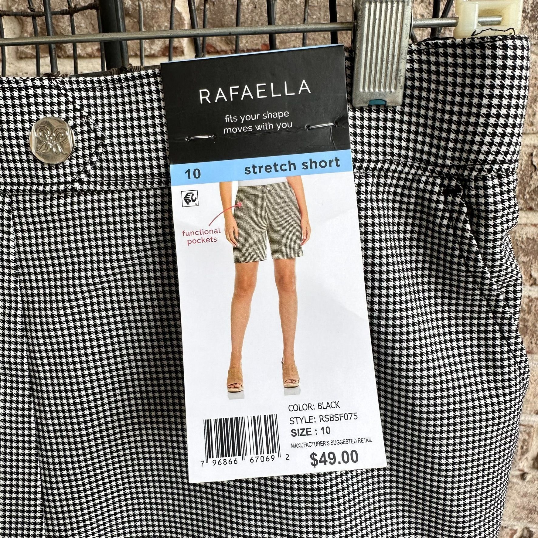 Other NWT Rafaella Houndstooth Shorts Size 10 Stretch High Waist B Size 32" / US 10 / IT 46 - 4 Thumbnail