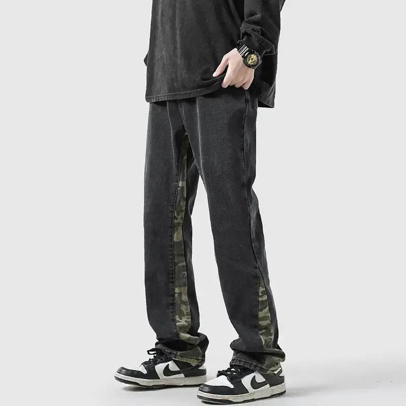 Japanese Brand Camouflage patchwork loose high street jeans Size US 32 / EU 48 - 1 Thumbnail