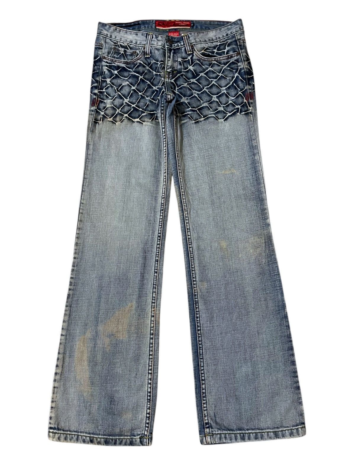 GOSTAR DE FUGA FLARED💥 GAZOZ Web Dirted Style Rebel Denim Washed Size US 31 - 2 Thumbnail