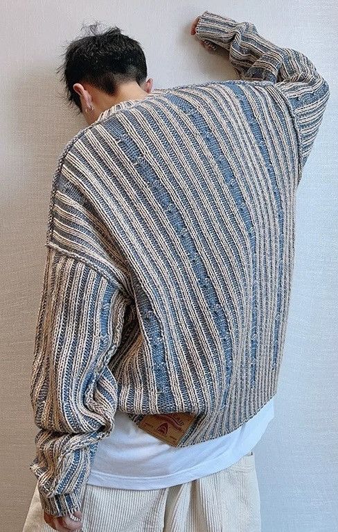 Japanese Brand × Vintage Reversible retro cable knit sweater knitwear jumper Size US XL / EU 56 / 4 - 4 Thumbnail