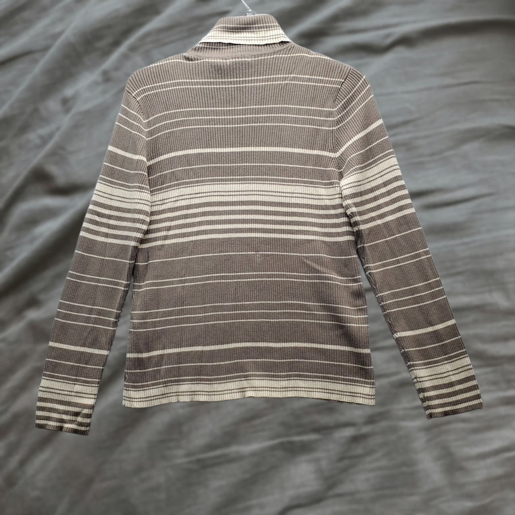 CO Liz & Co Knit Top Womens XL Multicolor Striped Turtleneck Pullover Size XL / US 12-14 / IT 48-50 - 1 Thumbnail