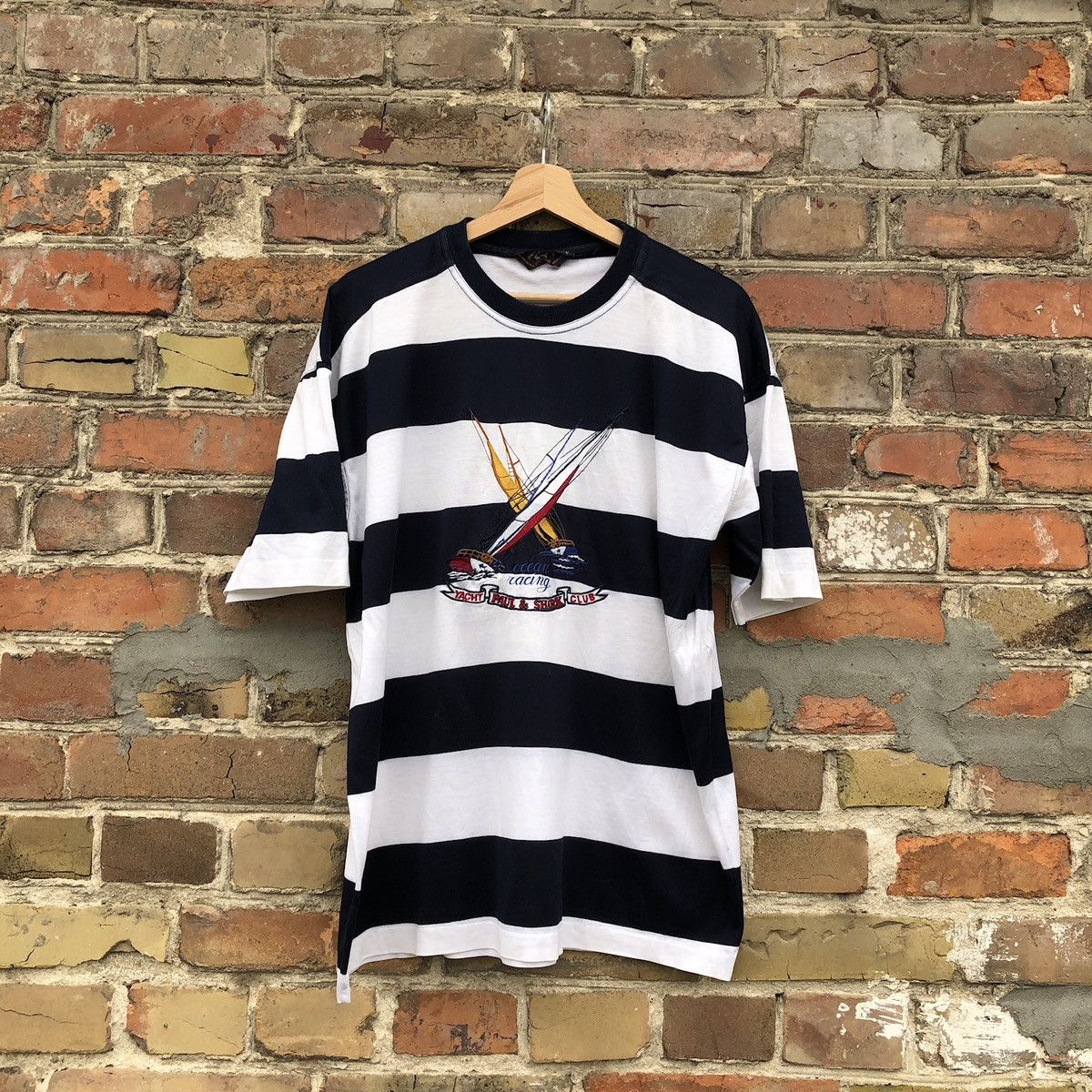 Paul & Shark Vintage Paul & Shark Yacht Club Striped T Shirt Tee Shark Size US XL / EU 56 / 4 - 1 Thumbnail