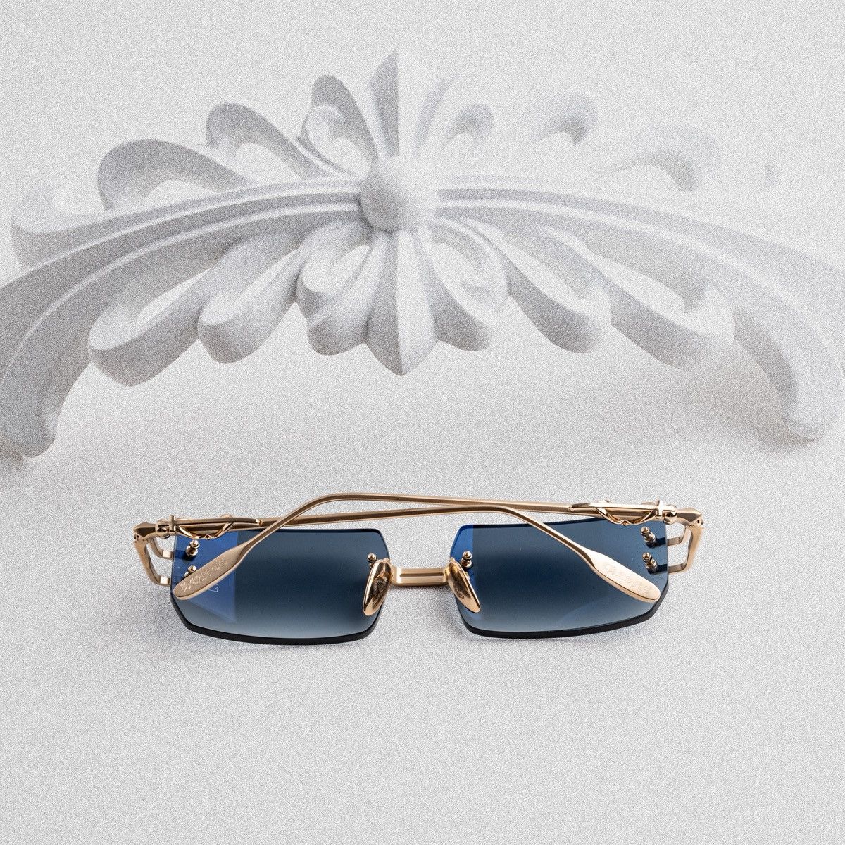 Chrome Hearts CHROME HEARTS LORDIE MATTE GOLD PLATED SUNGLASSES Size ONE SIZE - 7 Thumbnail
