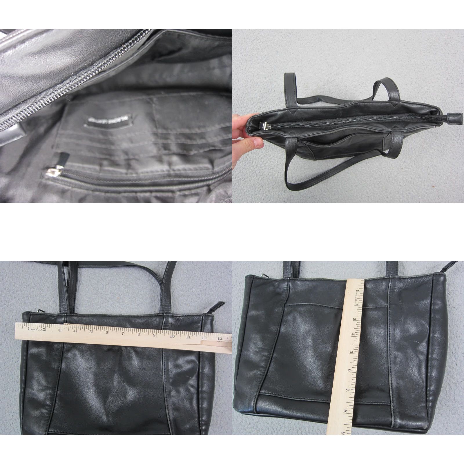 Vintage VINTAGE Wilsons Leather Purse Womens Black Tote Shoulder Zip Top Minimalist Bag Size M / US 6-8 / IT 42-44 - 8 Thumbnail